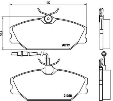 Гальмівні колодки, дискове гальмо (набір) BREMBO P68014