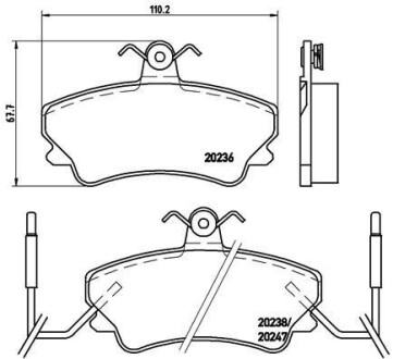 Гальмівні колодки, дискове гальмо (набір) BREMBO P68019