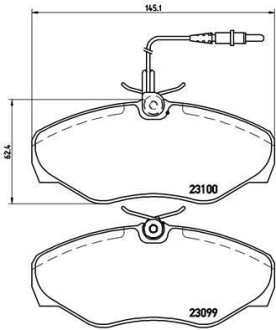 Гальмівні колодки, дискове гальмо (набір) BREMBO P68026