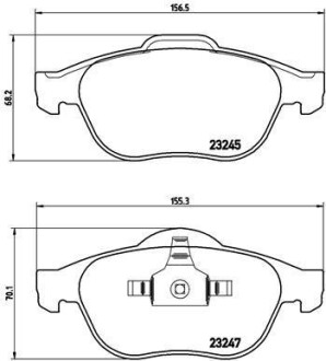 Гальмівні колодки, дискове гальмо (набір) BREMBO P68030