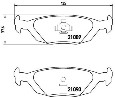 Гальмівні колодки, дискове гальмо (набір) BREMBO P71003 (фото 1)