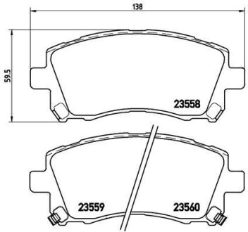 Гальмівні колодки, дискове гальмо (набір) BREMBO P78010 (фото 1)