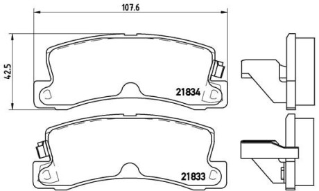 Гальмівні колодки, дискове гальмо (набір) BREMBO P83015 (фото 1)