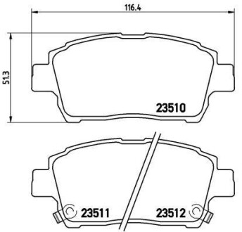 Гальмівні колодки, дискове гальмо (набір) BREMBO P83051