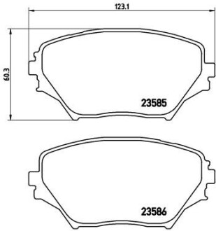 Гальмівні колодки, дискове гальмо (набір) BREMBO P83055