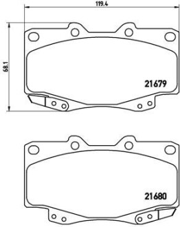 Гальмівні колодки, дискове гальмо (набір) BREMBO P83069