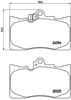 Гальмівні колодки, дискове гальмо (набір) BREMBO P83072