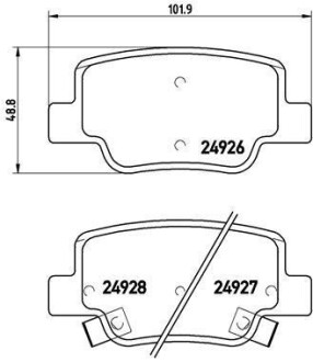 Гальмівні колодки, дискове гальмо (набір) BREMBO P83114