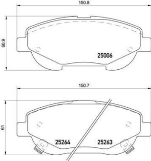 Гальмівні колодки дискові BREMBO P83148