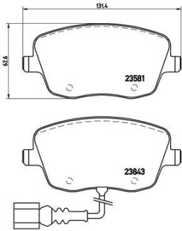 Гальмівні колодки, дискове гальмо (набір) BREMBO P85077