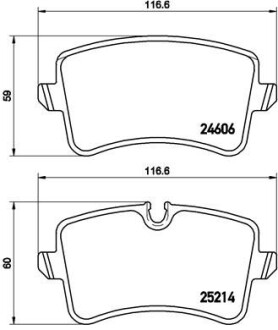 Комплект гальмівних колодок задній BREMBO P85117