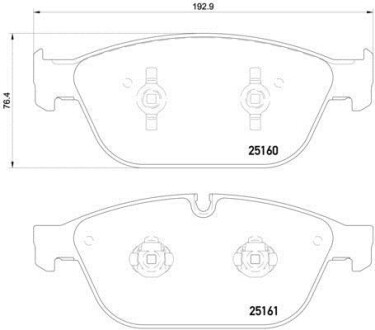 Комплект гальмівних колодок з 4 шт. дисків BREMBO P85128