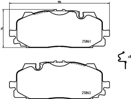 Колодка торм. диск. передн. BREMBO P85165