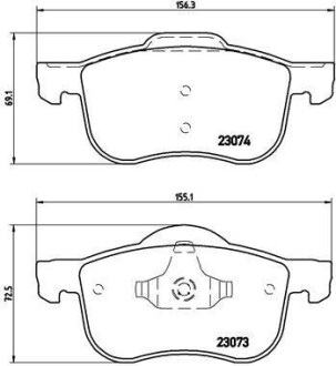 Гальмівні колодки, дискове гальмо (набір) BREMBO P86016