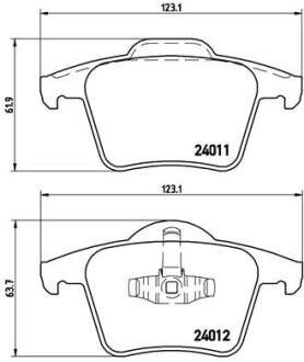 Гальмівні колодки, дискове гальмо (набір) BREMBO P86019