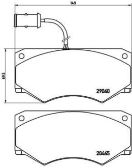 Гальмівні колодки, дискове гальмо (набір) BREMBO PA6005 (фото 1)