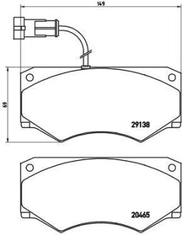 Гальмівні колодки, дискове гальмо (набір) BREMBO PA6016 (фото 1)