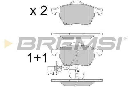 Гальмівні колодки (набір) BREMSI BP2816