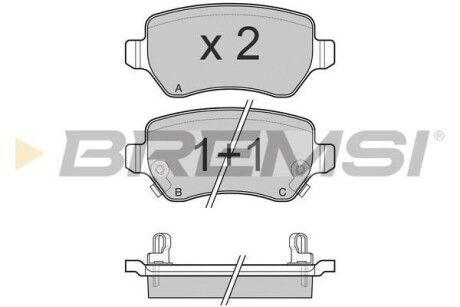 Гальмівні колодки (набір) BREMSI BP3027