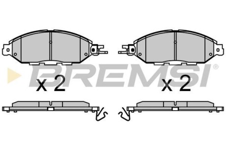 Тормозные колодки перед. Nissan Murano III 14- (165.45x59.9x16.4) BREMSI BP3720