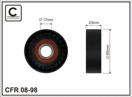 Ролик натяжний, 2.8DTI 23x65x17 CAFFARO 0898