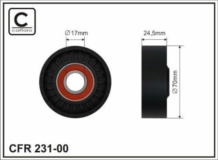 70x17x24,5 Ролик паска приводного Bmw E46/E39/E60 CAFFARO 23100