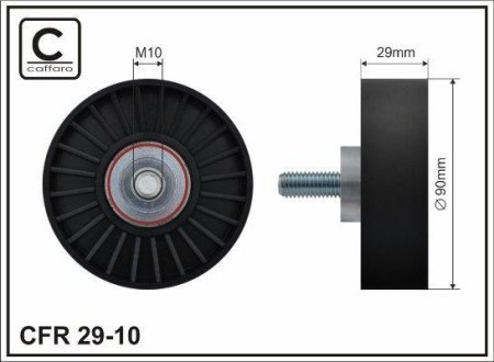 Ролик гладкий, 1.8D/TDCI 02- (+AC) CAFFARO 2910