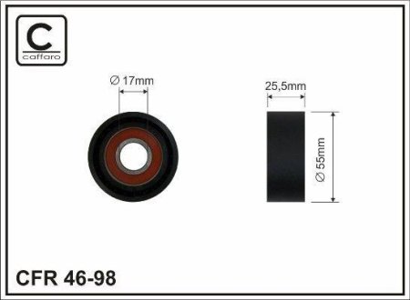 Ролик ремня генератора паразитный, OM651 2.2CDI (26x54) CAFFARO 4698