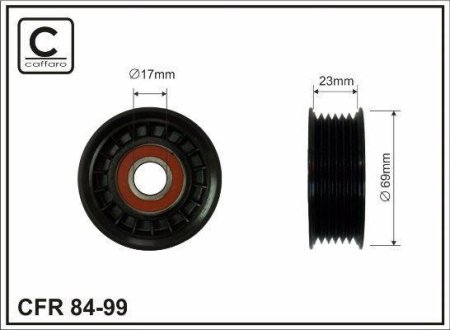 Ролік 72.5X17X25.5 до натяжної планки 55242 CAFFARO 8499