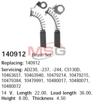 Щітки генератора CARGO 140912