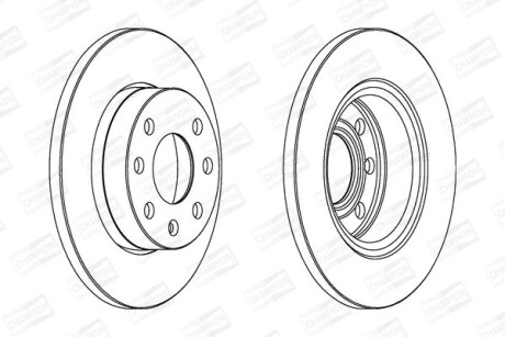 Гальмівний диск передній Opel Ascona, Astra, Corsa, Kadett, Vectra / Chevrolet / Vauxhall CHAMPION 561158CH