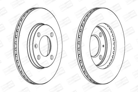 Гальмівний диск передній Audi 80 / Seat Cordoba, Ibiza, Toledo / VW Golf, Jetta, Passat CHAMPION 561178CH (фото 1)