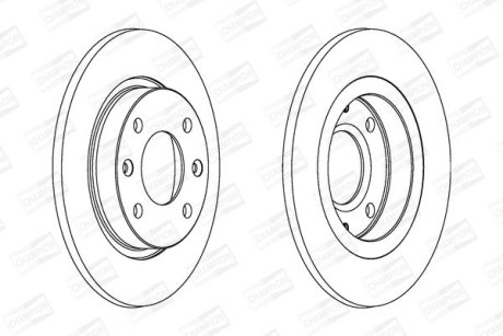 Гальмівний диск передній Peugeot 106, 205, 306, 309, 405 / Citroen AX, C15, Saxo, ZX CHAMPION 561253CH