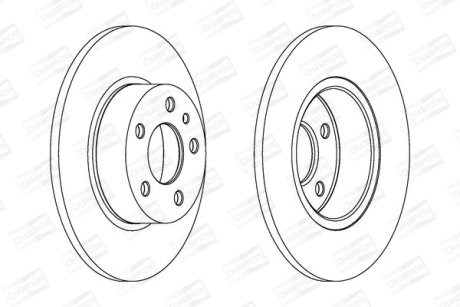 Гальмівний диск задній Alfa Romeo 147, 156, 164 / Fiat Linea, Mulripla, Stilo / Lancia CHAMPION 561340CH (фото 1)