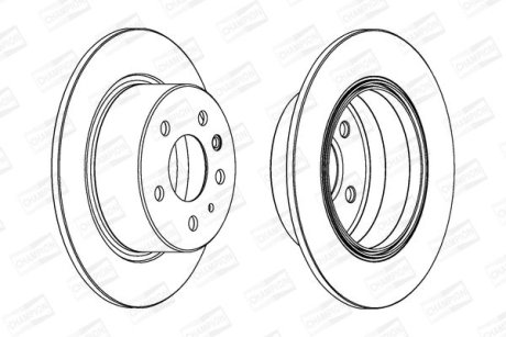 Гальмівний диск задній Mercedes 123, S-Class (S116, W116), SL (R107, C107) CHAMPION 561344CH