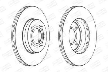 Гальмівний диск передній VW Caddy, Corrado, Golf, Jetta, Lupo, Passat, Polo, Scirocco, Vento / Seat CHAMPION 561448CH (фото 1)