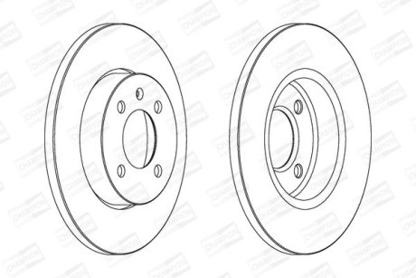 Гальмівний диск передній Seat Inca, Toledo / VW Caddy II, Golf III, Passat, Vento CHAMPION 561491CH (фото 1)