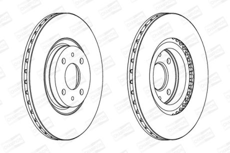 Гальмівний диск передній Fiat Tipo, Punto, Multipla / Alfa Romeo 145, 146, 155 CHAMPION 561508CH