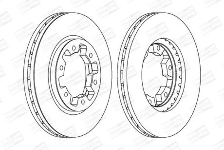 Гальмівний диск передній Ford Maverick / Nissan Pick Up, Pathfinder I, II, Terrano I, II CHAMPION 561523CH