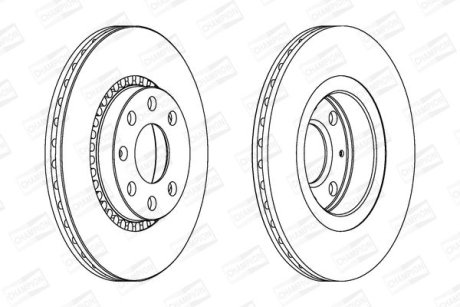 Гальмівний диск передній Opel Astra, Corsa, Vectra CHAMPION 561588CH (фото 1)