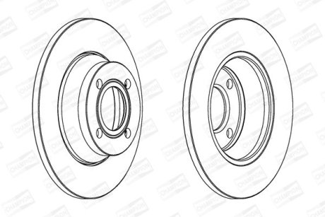 Гальмівний диск передній Audi 80 (1991->) CHAMPION 561688CH
