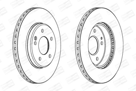 Гальмівний диск передній Mercedes C-Class / Fiat Strada CHAMPION 561697CH (фото 1)