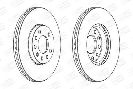 Гальмівний диск передній Opel Vectra B, Calibra A / Chevrolet Astra, Vectra CHAMPION 561960CH