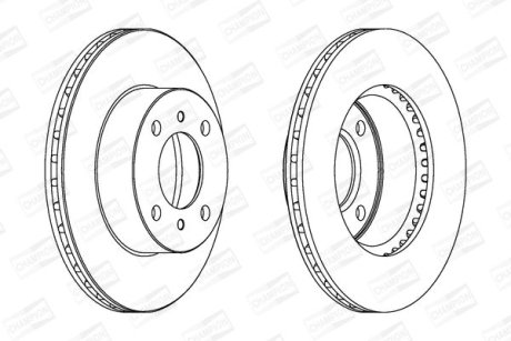 Гальмівний диск передній Mitsubishi Carisma / Colt/ Lancer / Mirage CHAMPION 562011CH
