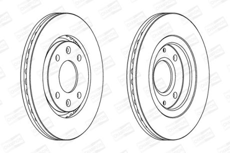 Гальмівний диск передній Peugeot 406 CHAMPION 562027CH
