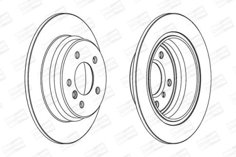 Гальмівний диск задній BMW 5-Series (1996->) CHAMPION 562062CH