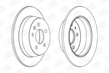 Гальмівний диск задній Mercedes V-Class (W638), Vito (W638) (1997->) CHAMPION 562065CH (фото 1)