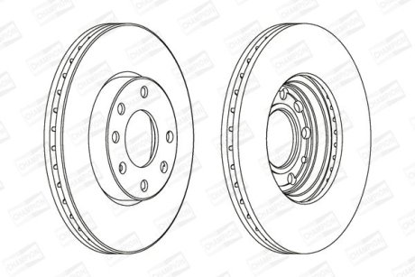 Диск тормозной передний (кратно 2) Opel Astra (98-) CHAMPION 562069CH (фото 1)