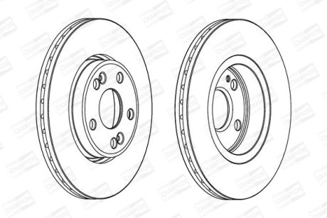 Гальмівний диск передній Renault Escape III, Kangoo, Laguna I, Safrane, Scenic I CHAMPION 562104CH