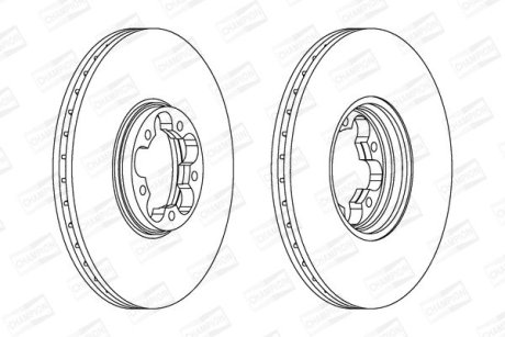 Диск тормозной передний (кратно 2) Ford Transit (00-06) CHAMPION 562140CH (фото 1)